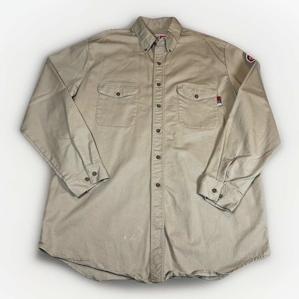 Walls FR Flame Resistant Shirt Mens XLT Button Down Workwear Long Sleeve‎ HRC 2
